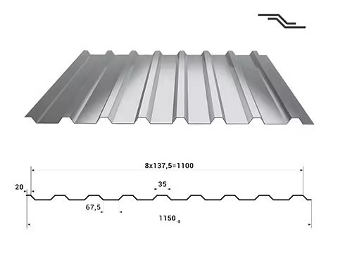 گالوانیزه استیل کویل درجه ASTM برای سفارشی پنل های سقف موج دار YX66-470